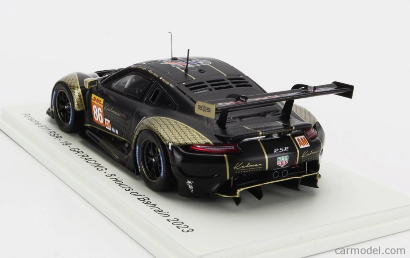 Spark-model Porsche 911 992 Rsr-19 Team Gr Racing N 86 8h Baharain 2023 Micheal Wainwright - Riccardo Pera - Benjamin Barker 1:43 Black Gold