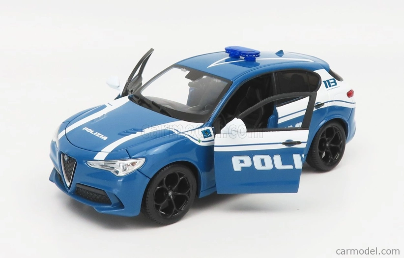 Bburago Alfa Romeo Stelvio Polizia 2017 1:24 svetlomodrá
