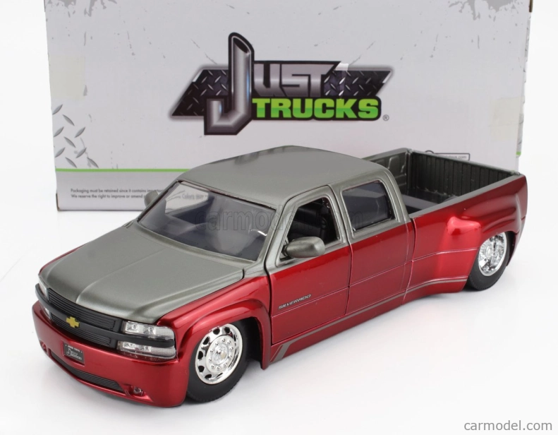 Jada Chevrolet Silverado Pick-up Dually 1999 1:24 Červená strieborná