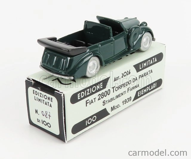 Officina-942 Fiat 2800 Torpedo Da Parata Cabriolet Carrozzeria Stab. Farina 1939 1:76 zelená