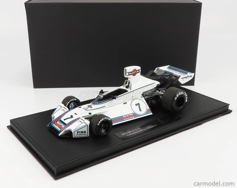 Gp-replicas Brabham F1 Ford Bt44b Martini N 7 Season 1975 Carlos Reutemann - Con Vetrina - With Showcase 1:18 Bílá