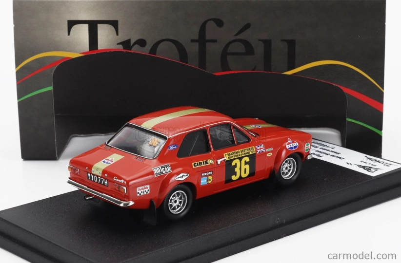 Trofeu Ford england Escort Mki (nočná verzia) N 36 Rally Sanremo 1970 David Sutton - Peter O'gorman 1:43 Červená