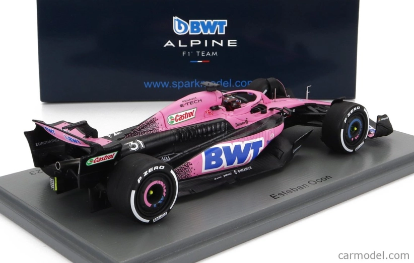 Spark-model Renault F1 A523 Team Bwt Alpine N 31 Sezóna 2023 Esteban Ocon 1:43 Ružová Modrá