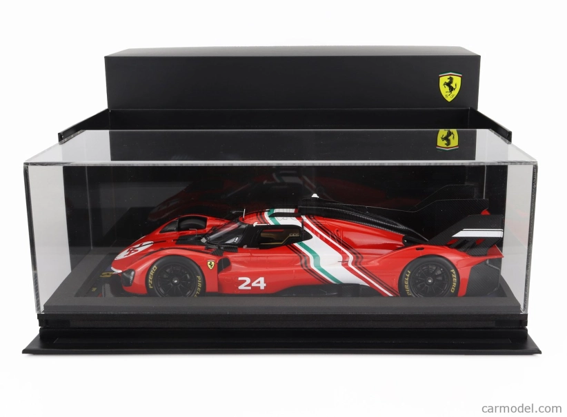 Looksmart Ferrari 499p 3.0l Turbo V6 N 24 Modificata Launch Version 2024 - Con Vetrina - With Showcase 1:18 Červená Bílá Černá