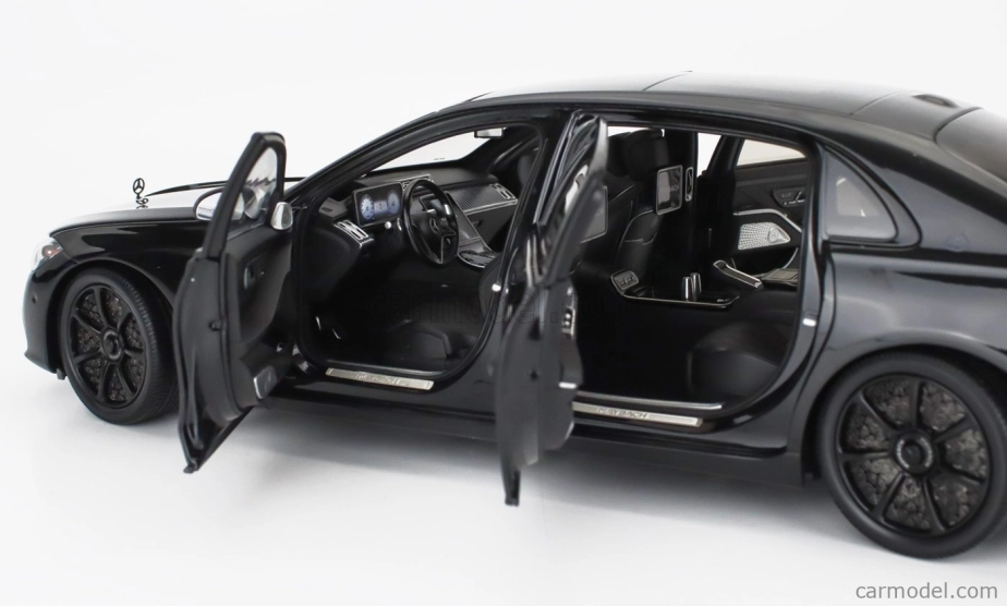 Almost-real Mercedes benz S-class S600 V12 Biturbo Maybach 2023 1:18 Obsidian Black