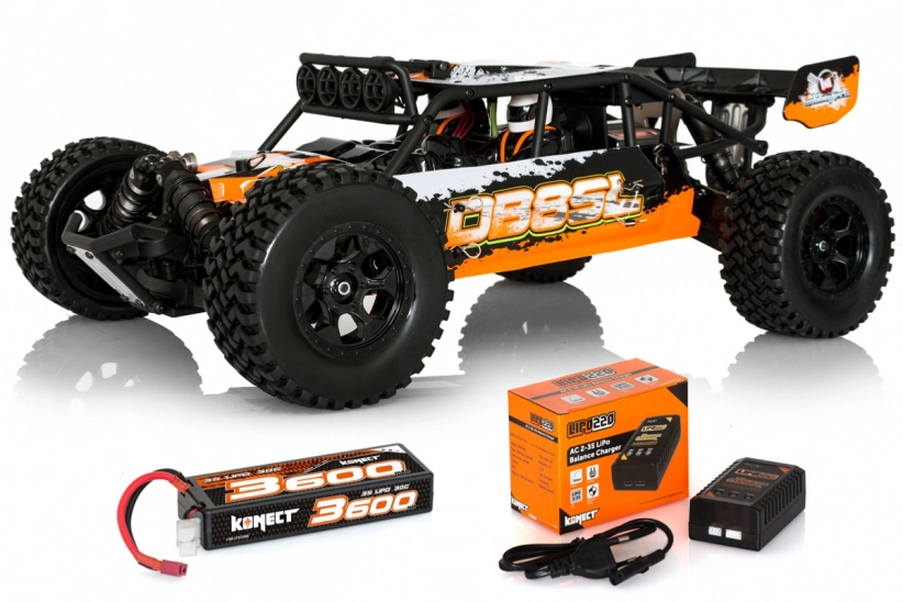 RTR piesočná Buggy SL 4wd oranžová vrátane LiPo súpravy a nabíjačky