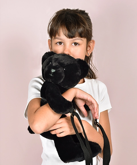 Doudou Plyšová taška přes rameno Medvídek černý 30 cm