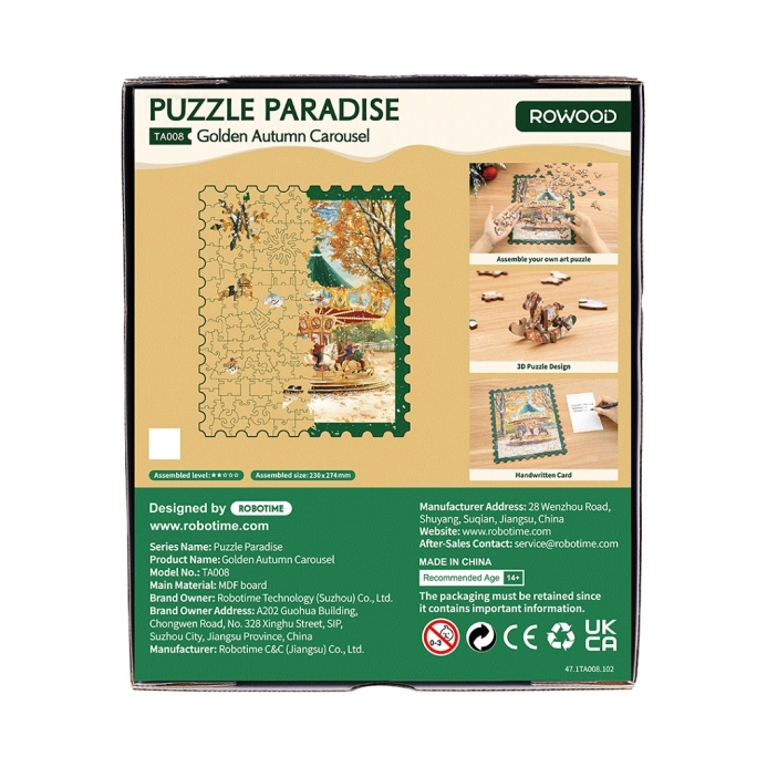 RoboTime Drevené puzzle Jesenný kolotoč
