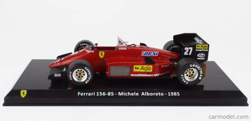 Edicola Ferrari F1 156-85 N 27 Sezóna 1985 Michele Alboreto - Con Vetrina - S vitrínou 1:24 červená čierna