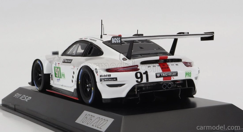Spark-model Porsche 911 991-2 4.2l Team Porsche Gt N 91 Winner Lmgte Pro Class 24h Le Mans 2022 Gianmaria Bruni - Richard Lietz - Frederic Makowiecki 1:43 Biela Sivá Červená