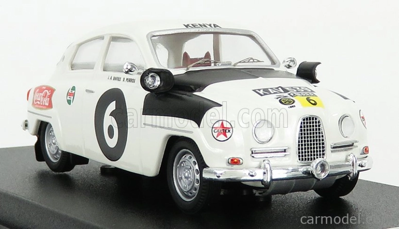 Trofeu Saab 96 N 6 Rally East African Safari 1962 J.a.davies - D.perros 1:43 Bílá Černá