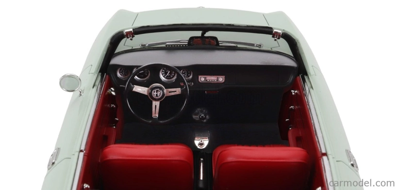 Mitica Alfa romeo Giulia 1600 Gtc Cabriolet Otvorený 1964 - Interiér Červená 1:18 Azzurro Spazio - Svetlomodrá