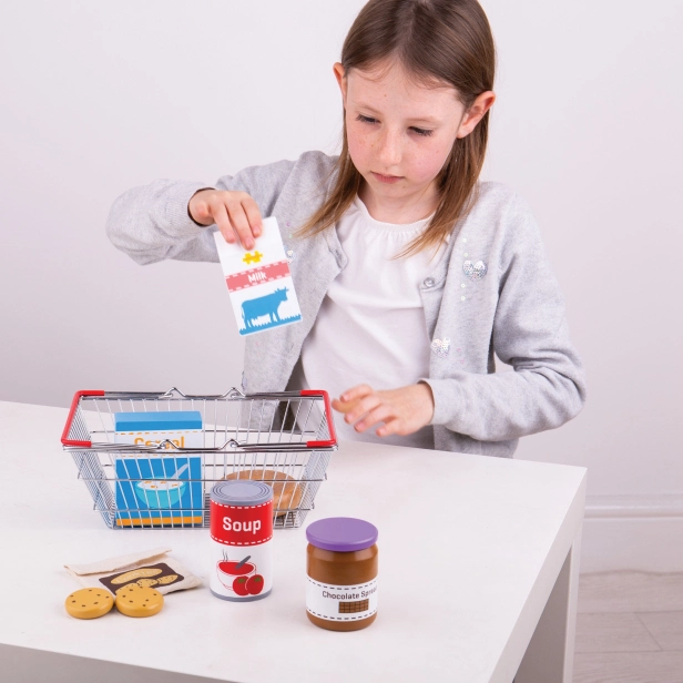 Bigjigs Toys Nákupný vozík s potravinami