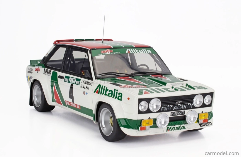 Otto-mobile Fiat 131 Abarth Alitalia (night Version) N 4 Winner Rally Portugal 1978 Markku Alen - Ilkka Kivimaki 1:12 Bílá Zelená Červená