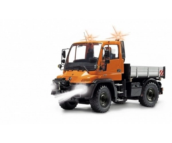 RC Unimog U300 s vozíkom, oranžová