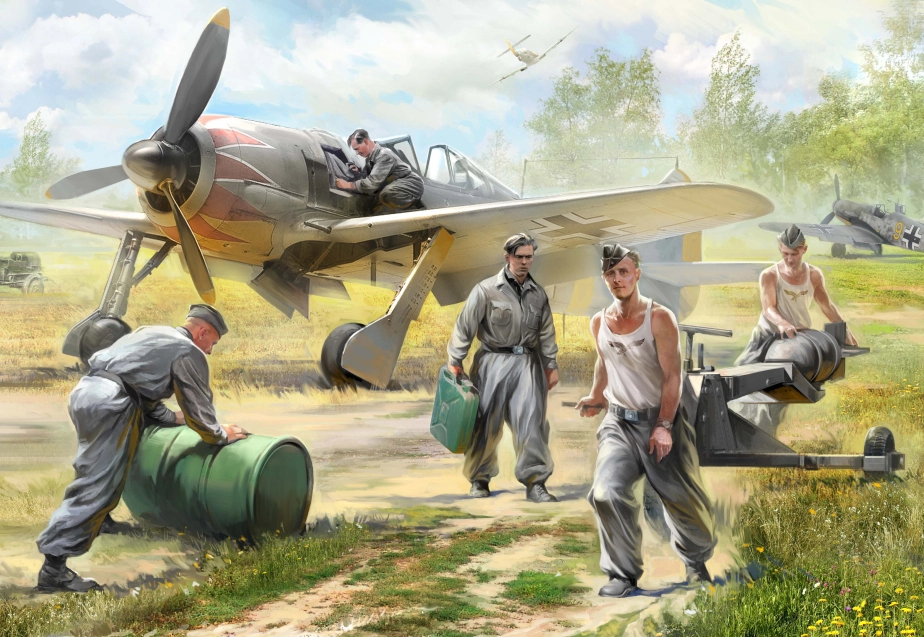 Zvezda figurky German airforce ground crew (1:72)
