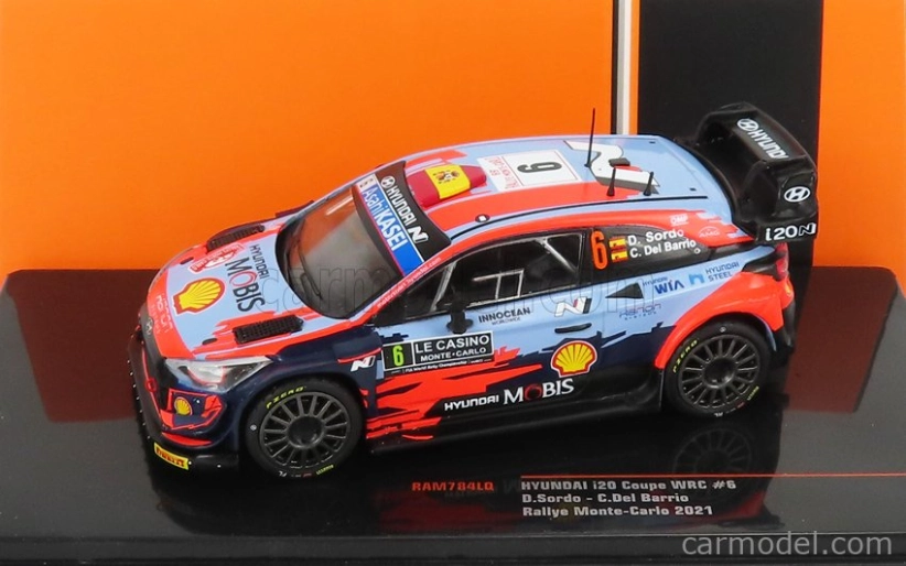 Ixo-models Hyundai I20 Wrc Coupe Mobis N 6 Rally Montecarlo 2021 D.sordo - C.del Barrio 1:43 2 Tones Blue Red