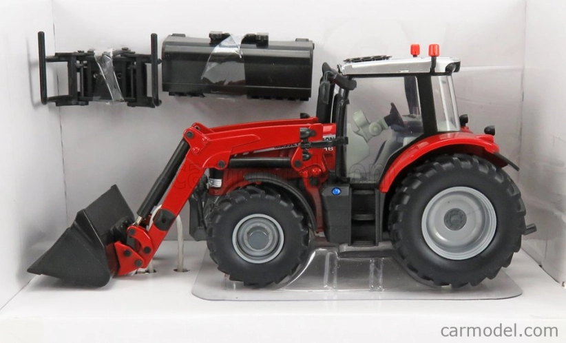 Britains Massey ferguson 6616 Tractor With Front Loader - Scraper 2016 1:32 Červená Stříbrná