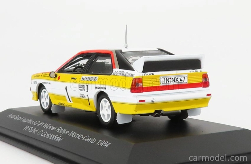Cmr Audi Sport Quattro A2 Team Audi Sport (night Version) N 1 Winner Rally Montecarlo 1984 Walter Rohrl - Christian Geistdorfer 1:43 Bílá Žlutá