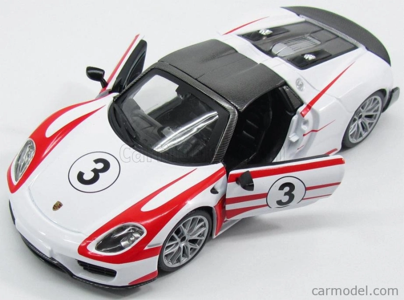 Bburago Porsche 918 Weissach 1:24 bílá