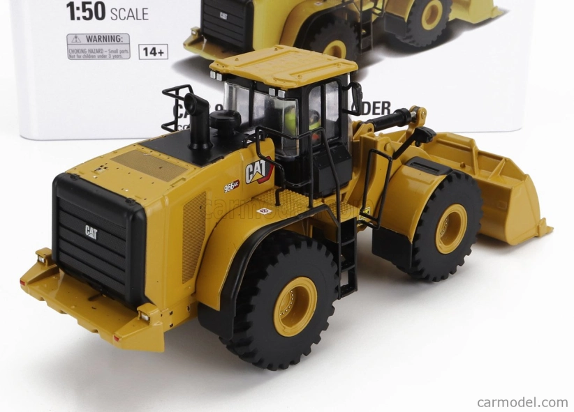 Dm-models Caterpillar Cat966gc Ruspa Gommata - Scraper Tractor Wheel Loader 1:50 Žlutá Černá