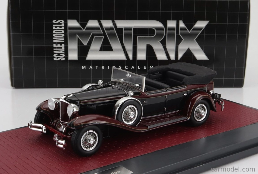 Modely v mierke Matrix Cord L-29 Phaeton Sedan Cabriolet Open 1931 1:43 Čierna červená