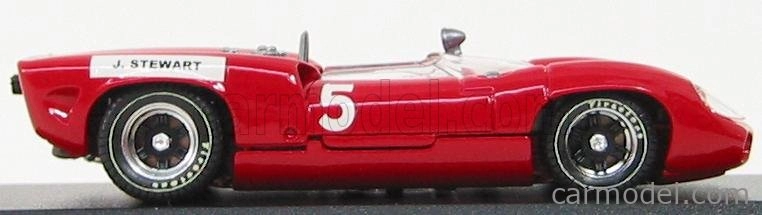 Najlepší model Lola T70 Spider N 5 Brands Hatch 1965 J.stewart 1:43 Červená zelená