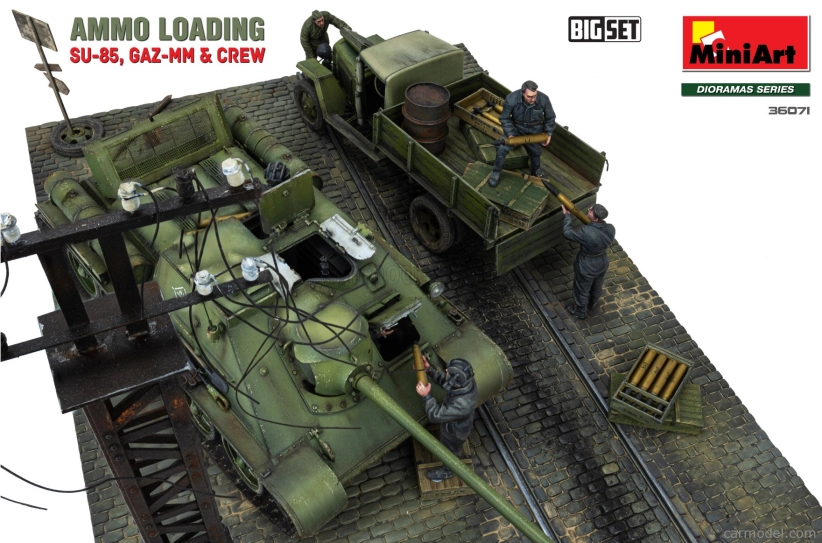 Miniart GAZ Set Ammo Loading Diorama - Truck With Tank Su-85 With Military Figures 1:35 /