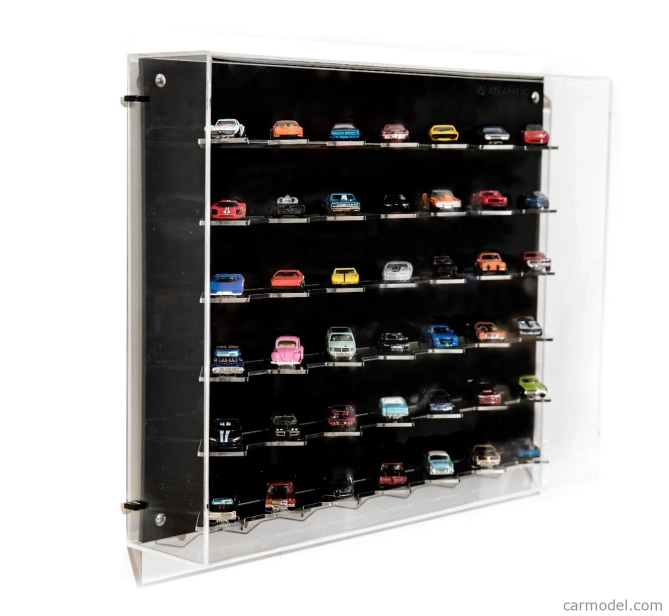 Atlantic Vetrina display box Espositore - Pre 42 Cars 1/64 Lungh.lenght Cm 61.0 X Largh.width Cm 12.0 X Alt.height Cm 47.0 (altezza Utile Tra I Ripiani Cm 8.0 Inner Height Among Shelves) 1:64 Plastic Display