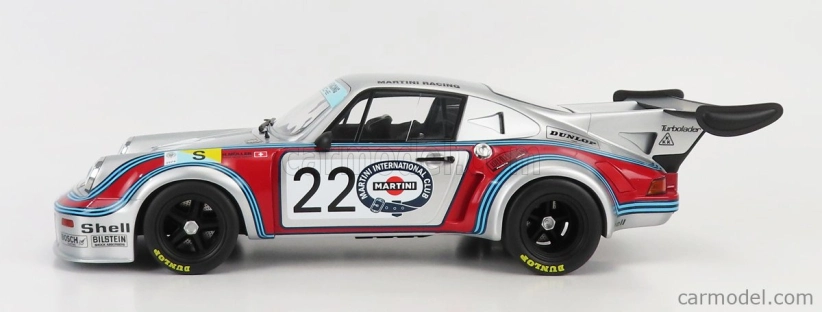 Cmr Porsche 911 Carrera Rsr 2.1l Turbo Team Martini Racing N 22 2nd 24h Le Mans 1974 G.van Lennep - H.muller 1:12 Stříbrná Červená Modrá