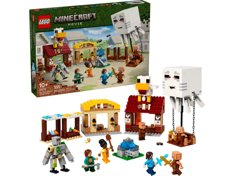 LEGO Minecraft - Balón v podobe ďatľa a útok na dedinu