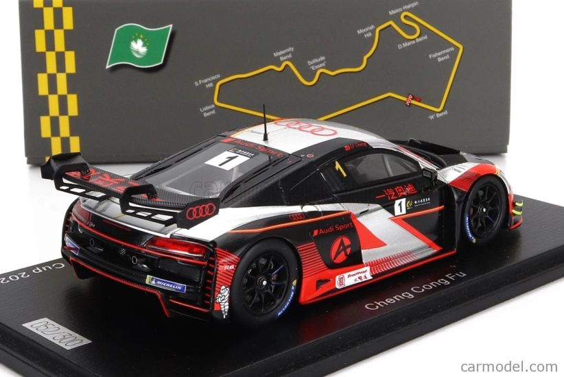 Spark-model Audi R8 Lms Gt3 Team Faw Audi Racing Team N 1 Gt Cup Macau 2022 Cheng Cong Fu 1:43 Bílá Oranžová Černá