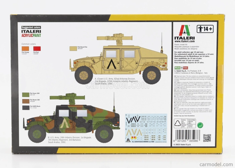 Italeri Hummer M1036 Hmmwv Vojenský ťahač 1966 1:35 /