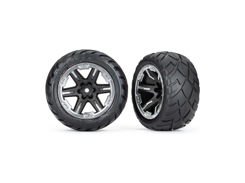 Kolesá Traxxas 2,8", RXT čiernochrómový disk, pneumatiky Anaconda (4WD predné/zadné, 2WD predné) (2)