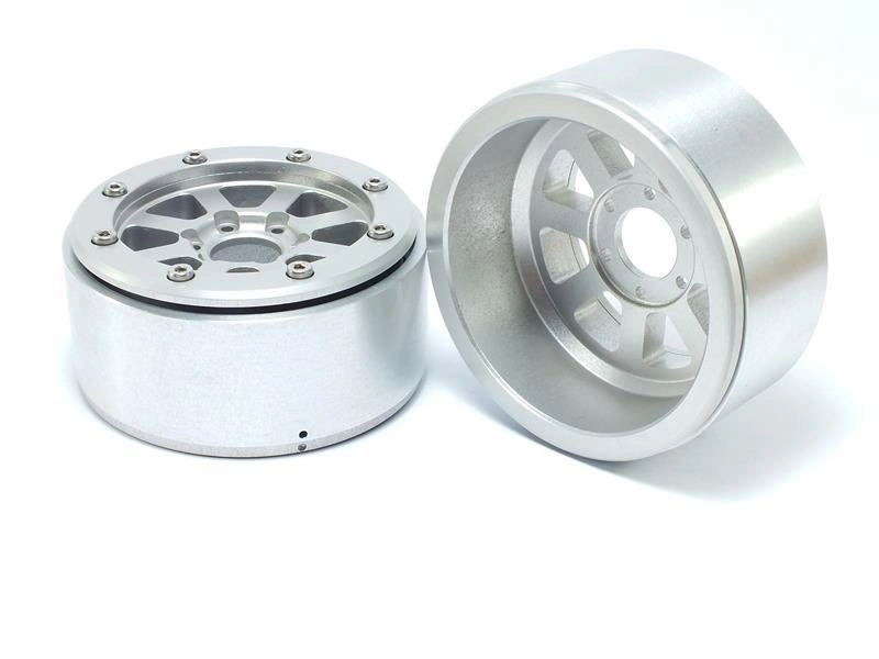 Kovové Beadlock CNC disky Absima Metsafil 1.9 Hammer Silver/Silver, 2ks