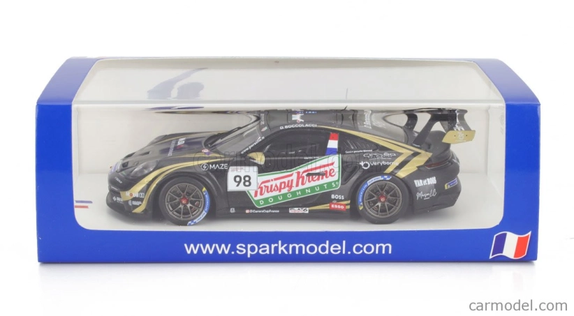 Spark-model Porsche 911 992 Gt3 Cup N 98 France Champion Porsche Carrera Cup 2023 Dorian Boccolacci 1:43 Black