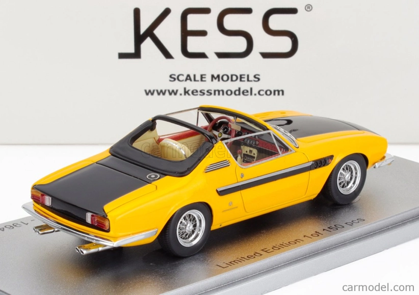 Kess-model Ferrari 330 Gt 2+2 Sn.6109 Michelotti Cabriolet otvorený 1964 1:43 žltá čierna