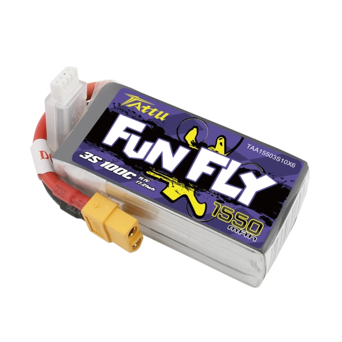 Tattu LiPo Funfly Series 1550mAh 11.1V 100C 3S1P XT60 Plug | RCprofi.cz