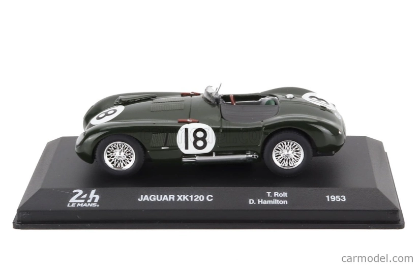 Edicola Jaguar Xk120 C-type Spider 3.4l Team Jaguar Cars Ltd N 18 Winner 24h Le Mans 1953 Tony Rolt - Duncan Hamilton 1:43 Zelená