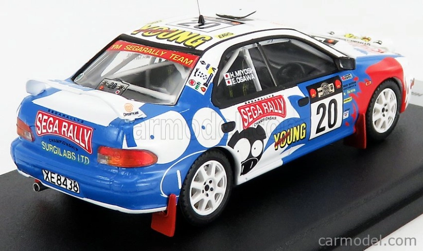 Trofeu Subaru Impreza Wrx (nočná verzia) N 20 Rally Safari 1999 H.miyoshi - E.osawa 1:43 Biela červená svetlomodrá