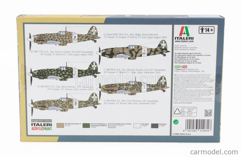 Italeri Macchi Mc.202 Folgore Wwii - Talianska armáda 1940 - Vojenské lietadlo 1:72 /