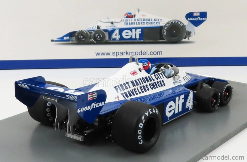 Spark-model Tyrrell F1 P34 Elf N 4 2nd Canada Gp 1977 P.depailler 1:18 Modrá Bílá