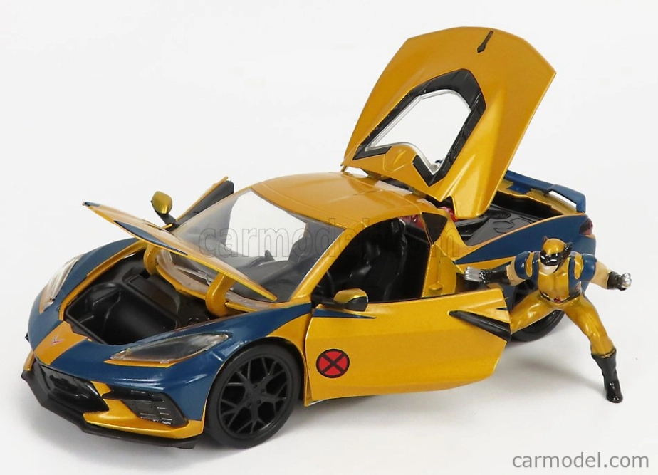 Jada Chevrolet Corvette 2020 - Marvel X-men Wolverine 1:24 Zlatá Modrá