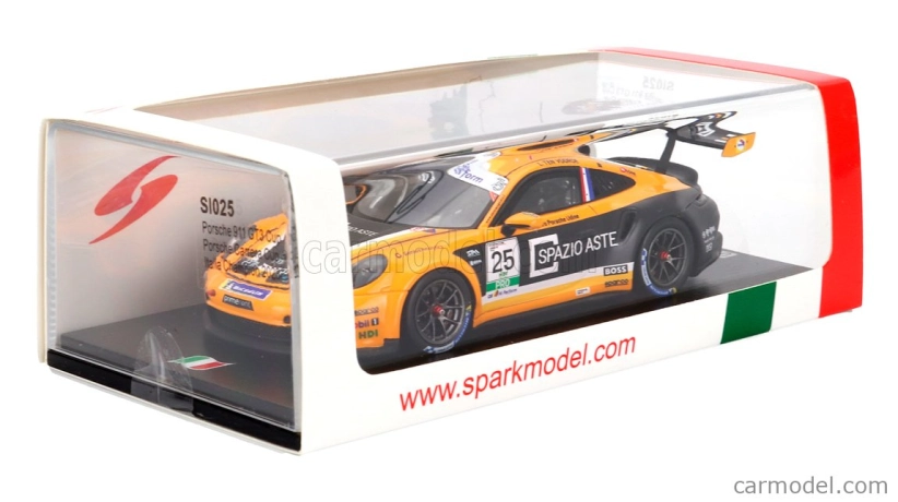 Spark-model Porsche 911 992 Gt3 Cup N 25 Porsche Carrera Cup Italy Champion 2023 Larry Ten Voorde 1:43 Oranžová Černá