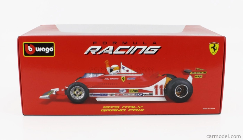 Bburago Ferrari F1  312t4 N 11 Winner Gp Monza Jody Scheckter (with Pilot Figure) 1979 World Champion 1:18 Red