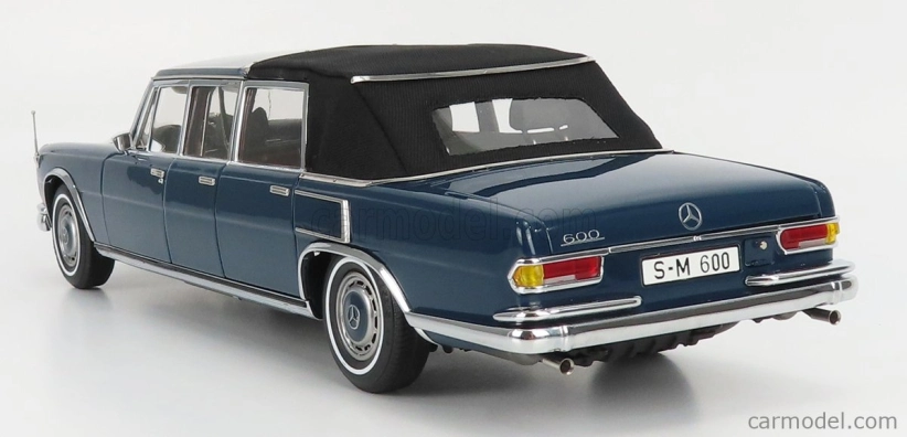 Cmc Mercedes Benz S-class 600 Pullman (w100) Landaulet Soft-top Semiconvertible 1969 1:18 Modrá