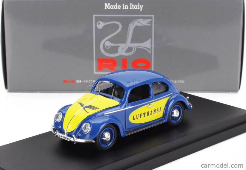 Rio-models Volkswagen Beetle Maggiolino Kafer Lufthansa 1957 1:43 modrá žltá