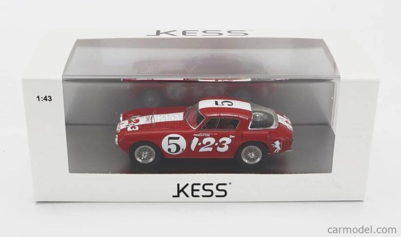 Kess-model Ferrari 250mm Sn0352mm Berlinetta Pininfarina N 5 Iv Carrera Panamericana Mexico 1953 R.echeverria - P.villegas 1:43 Červená Biela