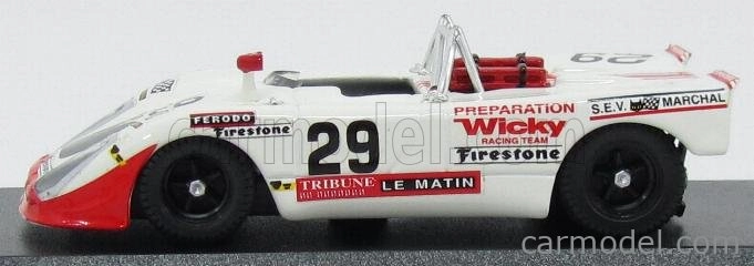 Najlepší model Porsche 908/2 Flunder Team Wicky Racing N 29 24h Le Mans 1971 A.wicky - M.c.olivar 1:43 Biela Červená