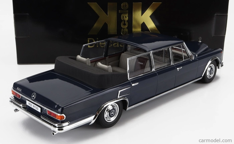 Kk-scale Mercedes benz S-class 600 Pullman (w100) Landaulet Semiconvertible 1964 1:18 Dark Blue
